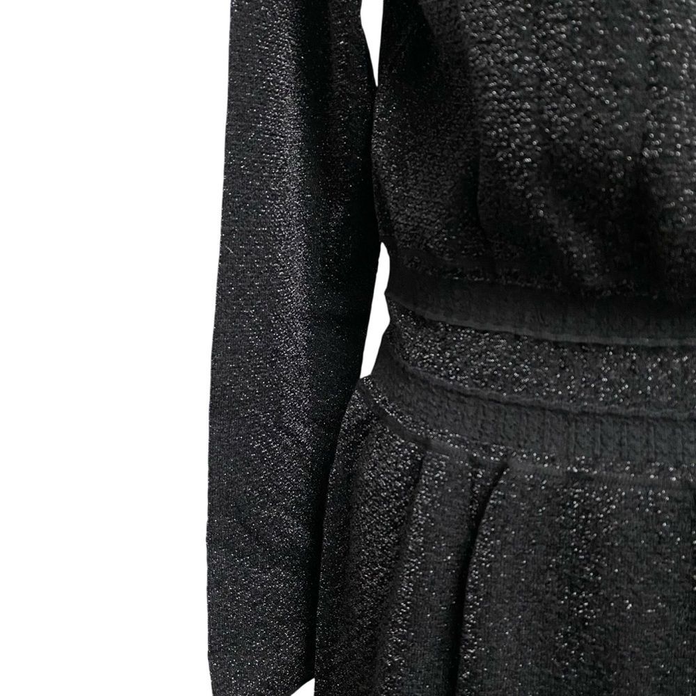 Tory Burch Isabelle Metallic Knit Dress L NWT Black Cocktail Holiday Party - Picture 12 of 16